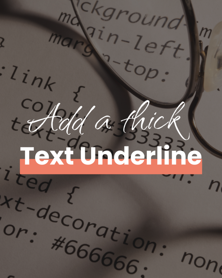 Script font and sans serif text with a thick salmon colored underline