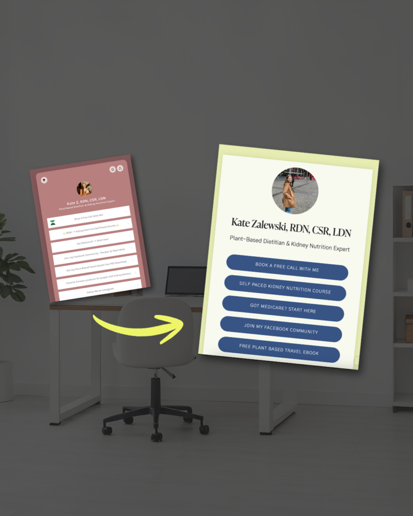 Screenshots of social media links pages